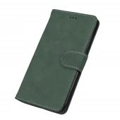 Vintage læder flip cover LG K10 2017 grøn