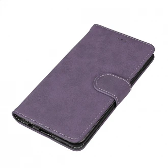 Vintage læder flip cover til LG K10 2017 lilla