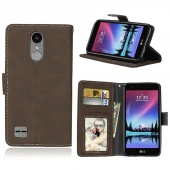 Vintage læder flip cover LG K10 2017 brun