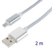 Usb micro kabel 2 meter Mobiltelefon tilbehør