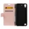 HTC DESIRE 530 læder cover med lommer pink, Mobiltelefon tilbehør