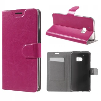HTC 10 læder cover med kort lomme rosa