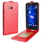 Vertikal flip cover Htc U11 rød