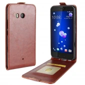 Vertikal flip cover Htc U11 brun