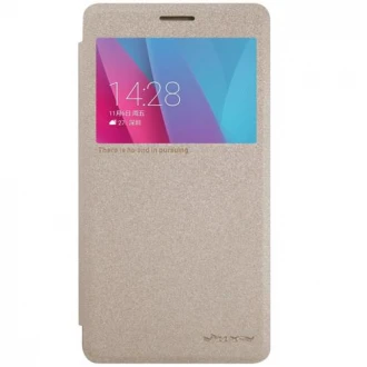 HUAWEI HONOR 5X læder cover med vindue, guld
