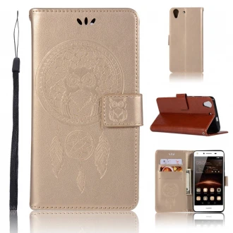 Flip cover med lommer til Huawei Y6 2 guld