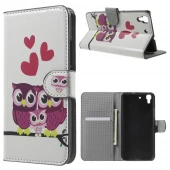 HUAWEI Y6 mønstret læder pung cover, Sweet Owl Family