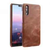 Elegant retro læder case Huawei P20 Pro mørkebrun
