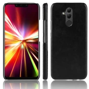 Stilfuld læder case sort Huawei Mate 20 lite Mobil tilbehør