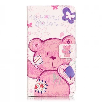 Til Huawei Y5 2 etui - cover med lommer og mønster cute bear