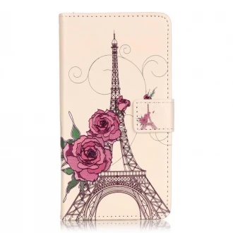 Til Huawei Y5 2 etui - cover med lommer og mønster eiffel tower