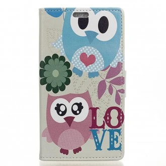Huawei Y6 2 Compact cover med mønster Cute Owl and LOVE Pattern