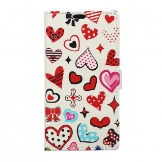 Huawei Y6 2 Compact cover med mønster Colorized Hearts