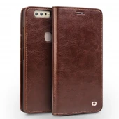 Huawei Honor 8 premium læder cover med kort holder brun