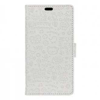 Huawei Nova etui cartoon hvid