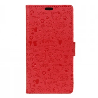 Huawei Nova etui cartoon rød