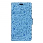 Huawei Nova etui cartoon lyse blå