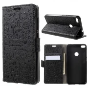 Huawei Honor 8 Lite cover med lommer cartoon, Huawei Honor 8 lite Mobil tilbehør hos Leveso.dk