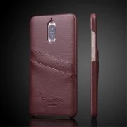 Huawei Mate 9 Pro bag cover med lommer ægte læder mørke brun, Huawei cover og mobil tilbehør hos leveso.dk