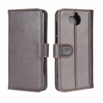 Til Huawei Y6 2017 cover split læder brun