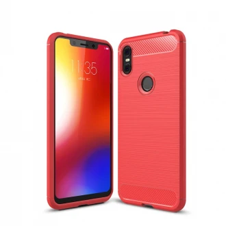 rød C-style armor case Motorola One Mobil tilbehør