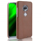 Case croco Motorola Moto G7 / G7 plus brun
