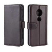 Flip cover ægte læder Motorola G7 Play brun