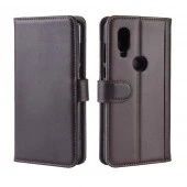 Flip etui ægte læder Motorola One Vision brun