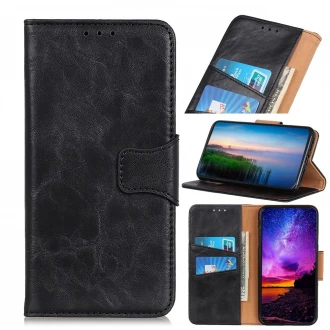 Elegant læder flip etui Motorola moto E6 Plus sort