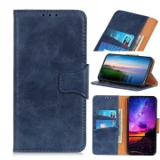 blå Elegant læder etui Motorola G8 Plus Mobil tilbehør