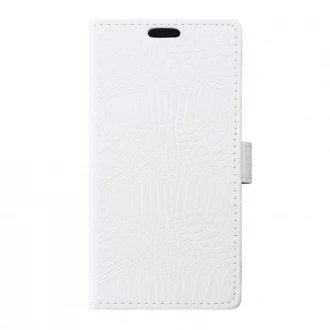 Lenovo vibe K6 cover i alligator mønstret læder hvid