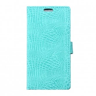 Lenovo vibe K6 cover i alligator mønstret læder cyan