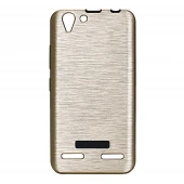 Lenovo K5 cover brushed metal guld