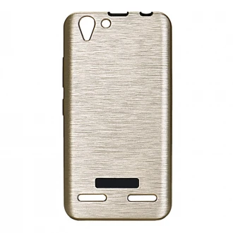 Til Lenovo K5 cover brushed metal guld