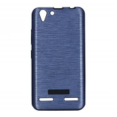 Lenovo K5 cover brushed metal mørkeblå