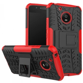 Til Moto G5 Mark II håndværker cover rød