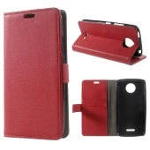 Motorola Moto C flip cover med lommer rød