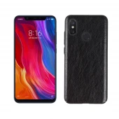 Stilfuld læder case Xiaomi Mi 8 sort