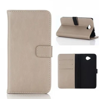 MICROSOFT LUMIA 650 læder cover i retro stil, grå