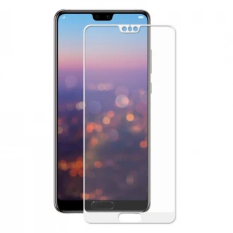 Heldækkende 3D beskyttelsesglas til Huawei P20 hvid