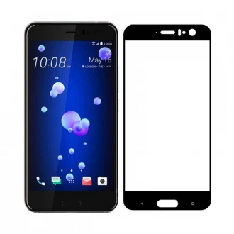 Til Htc U11 komplet skærm beskyttelses glas sort