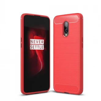 rød C-style armor cover Oneplus 6T Mobil tilbehør