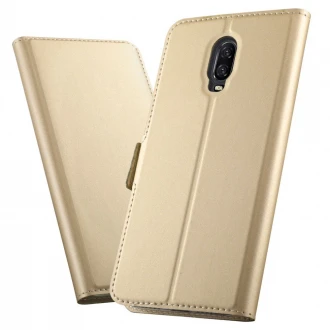 Slim flip cover til Oneplus 6T guld