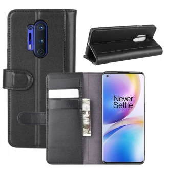 Sort Læder flip cover til Oneplus 8 Pro
