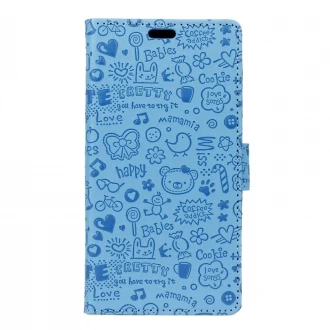 Til Nokia 8 flip cover cartoon blå