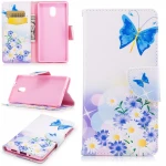 Mønstret flip cover Nokia 3 Blue Butterfly