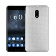Nokia 6 cover blød tpu carbon sølv Mobilcover