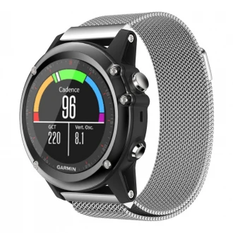 Til Garmin Fenix 3 luksus milanese urrem sølv