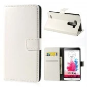 LG G3 læder cover med kort lommer, hvid