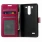 LG G3 S læder cover med lommer, rosa Mobiltelefon tilbehør